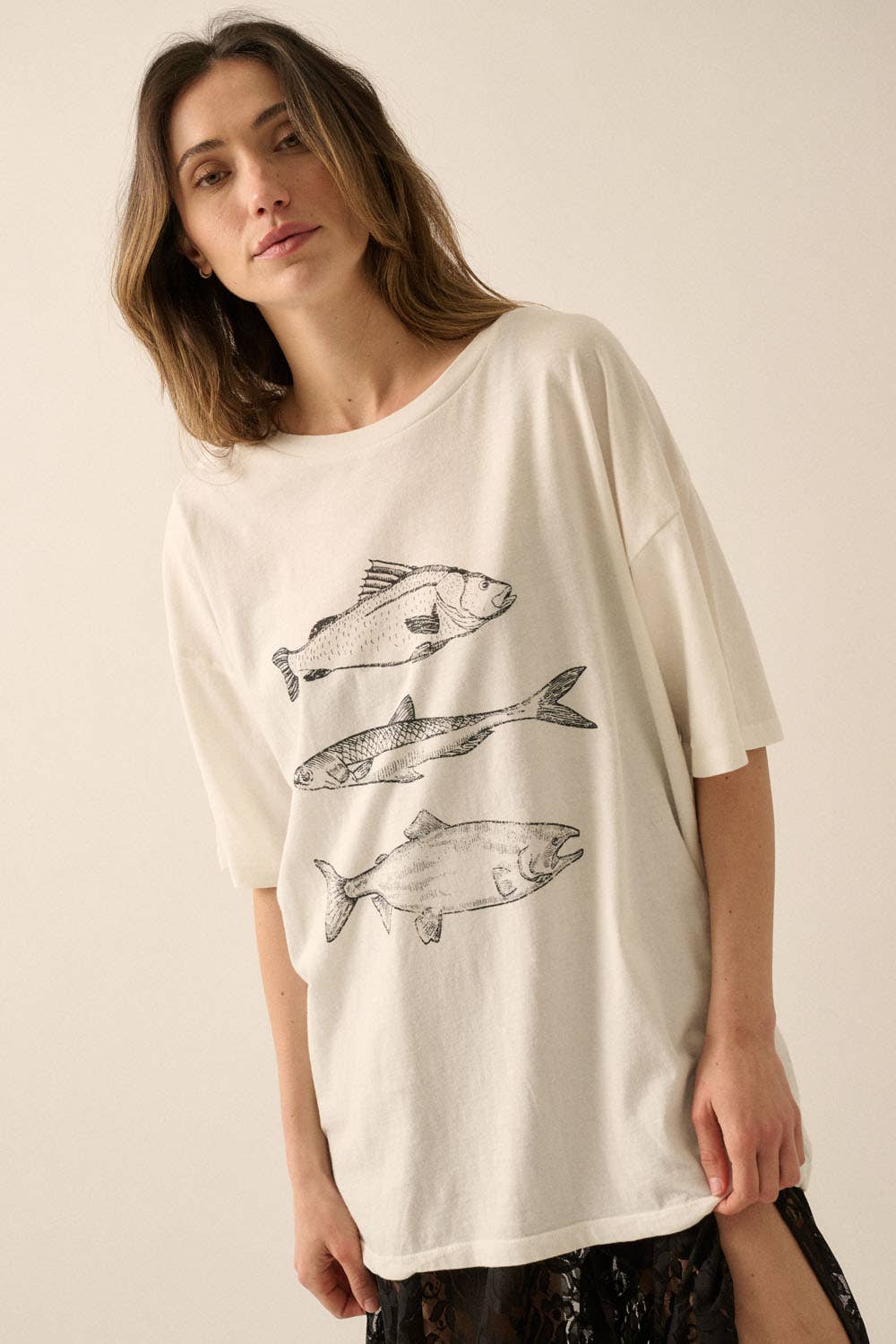 Vintage Fish Oversize Graphic Tee
