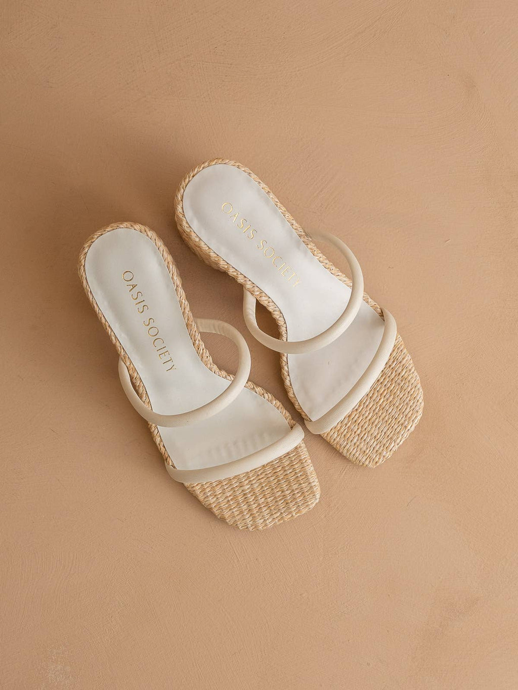 The Margaret Beige | Rattan Heel
