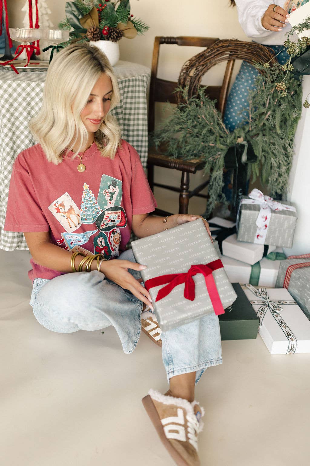 Vintage Christmas Stickers Tee