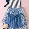 Adalyn Chambray Embroidered Shorts