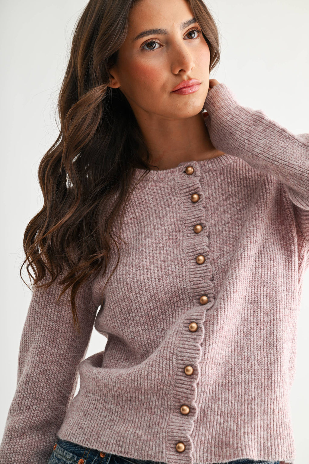 Renee Pearl Button Cardigan