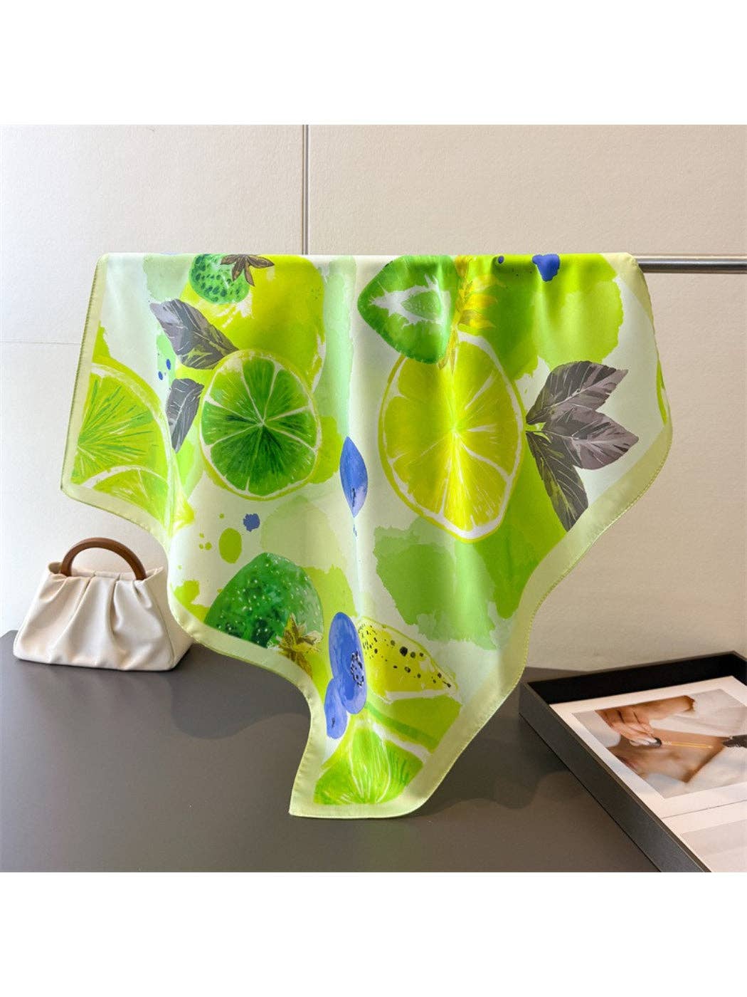 Scarvii - Citrus Fruit Print Square Scarf