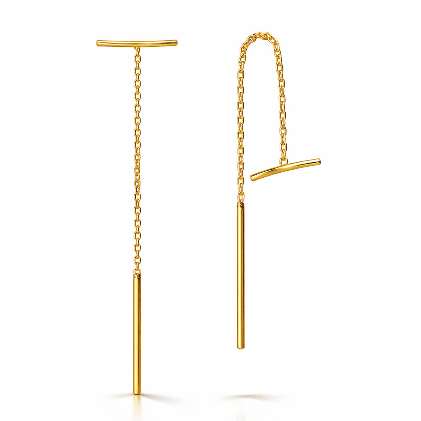 Simple Curved Bar Threader Earrings
