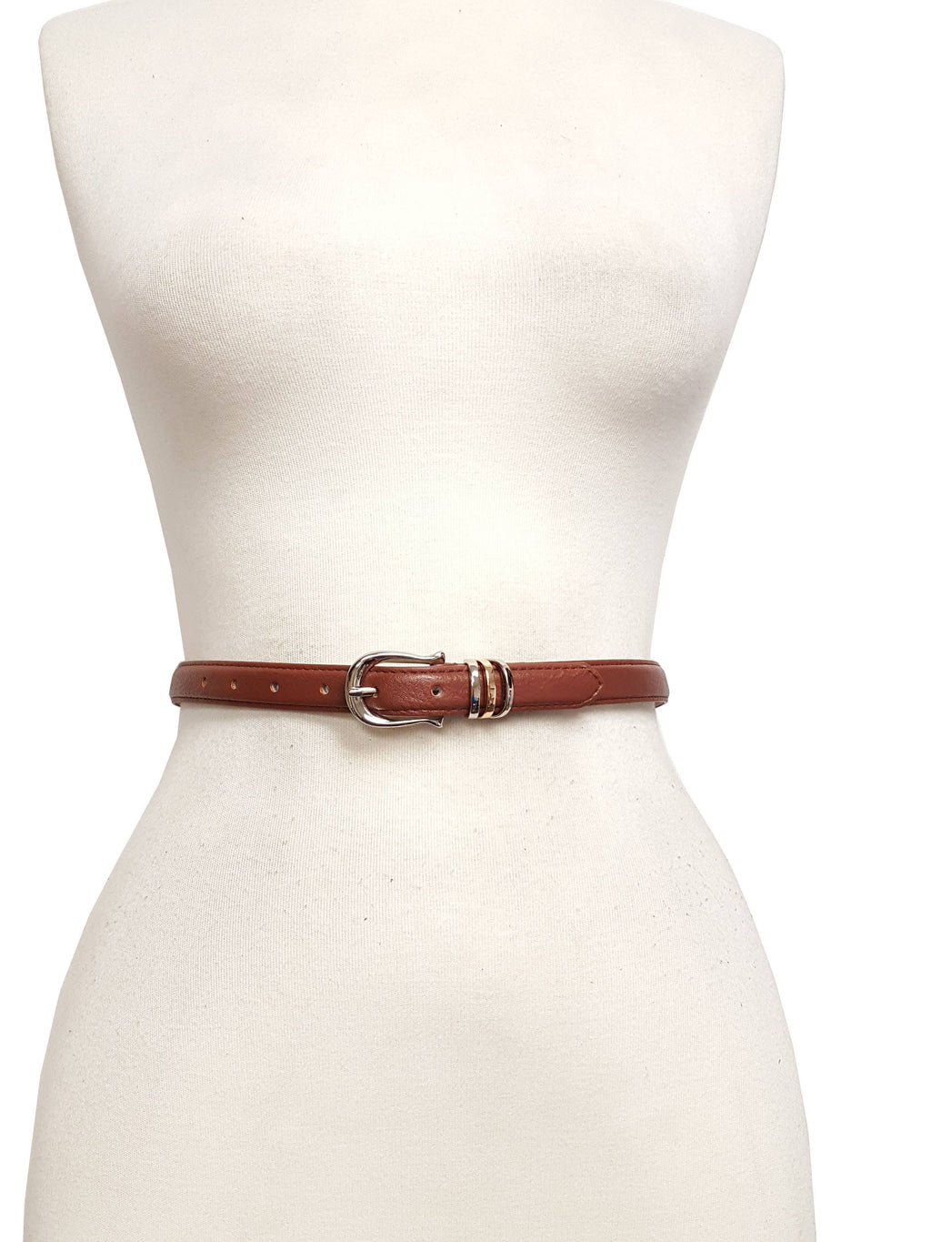Classic Skinny Silver Buckle Belt