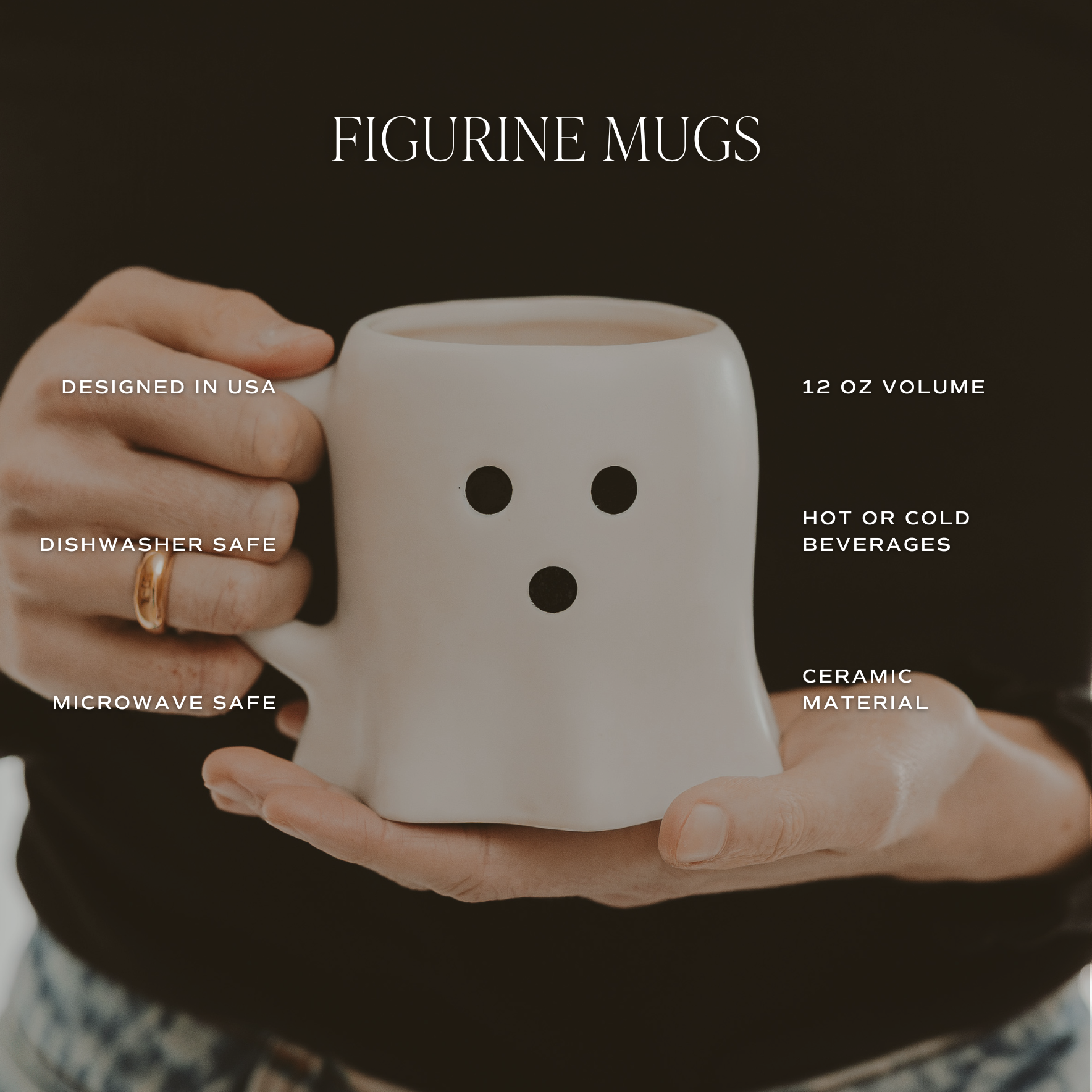 Cream Ghost Coffee Mug - Halloween & Fall Decor