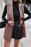 Sleeveless Lapel Blazer Long Coat GSS120