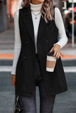 Sleeveless Lapel Blazer Long Coat GSS120