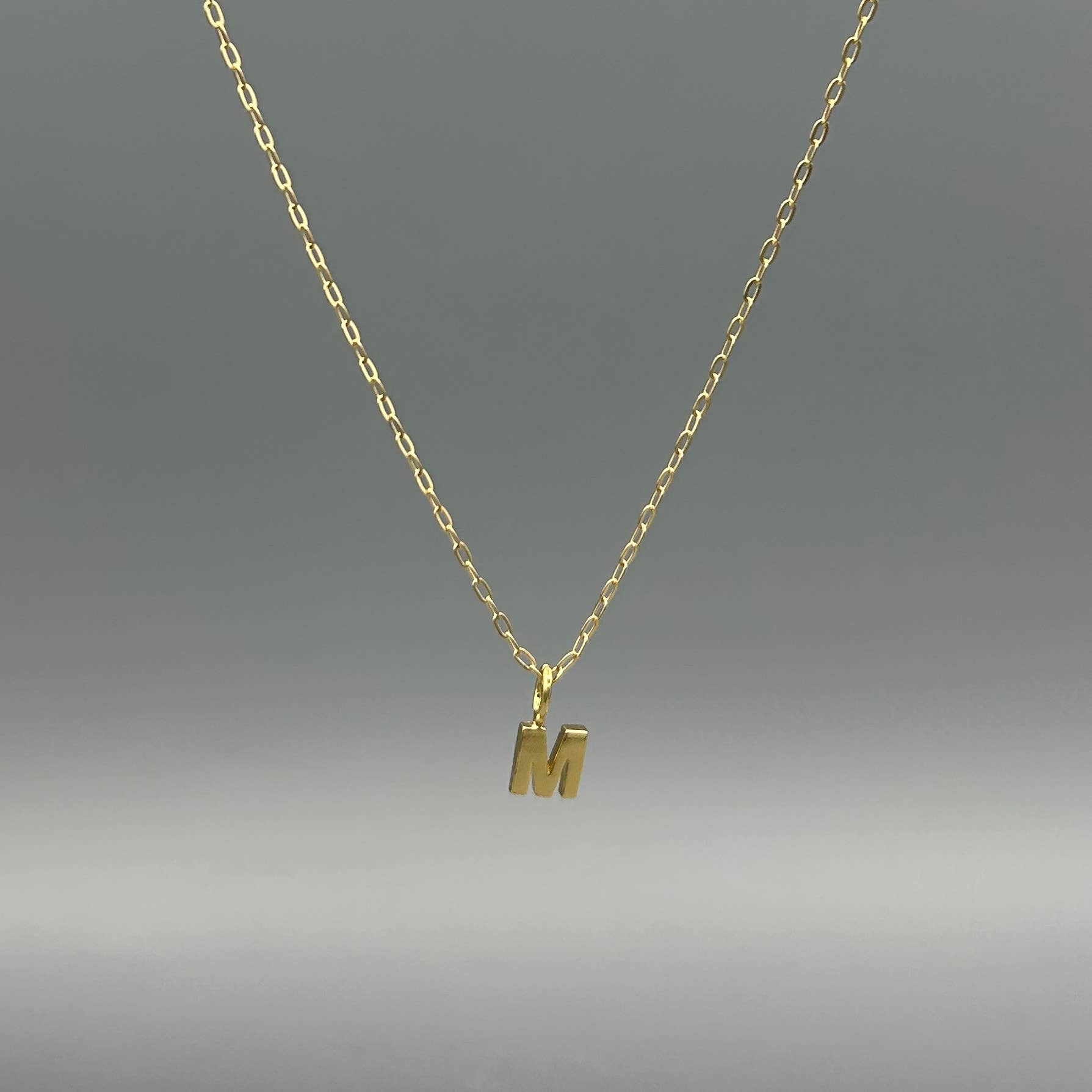 Gold Block Letter Necklace
