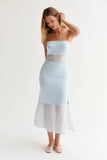 Corrine Satin Mixed Media Tube Dress