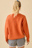 Pumpkin Face Patchwork Sweater Knit Top