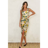 Vintage Lemonade Tulip Hem Midi Wrap Dress