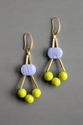 Emi brass hook earrings with glass