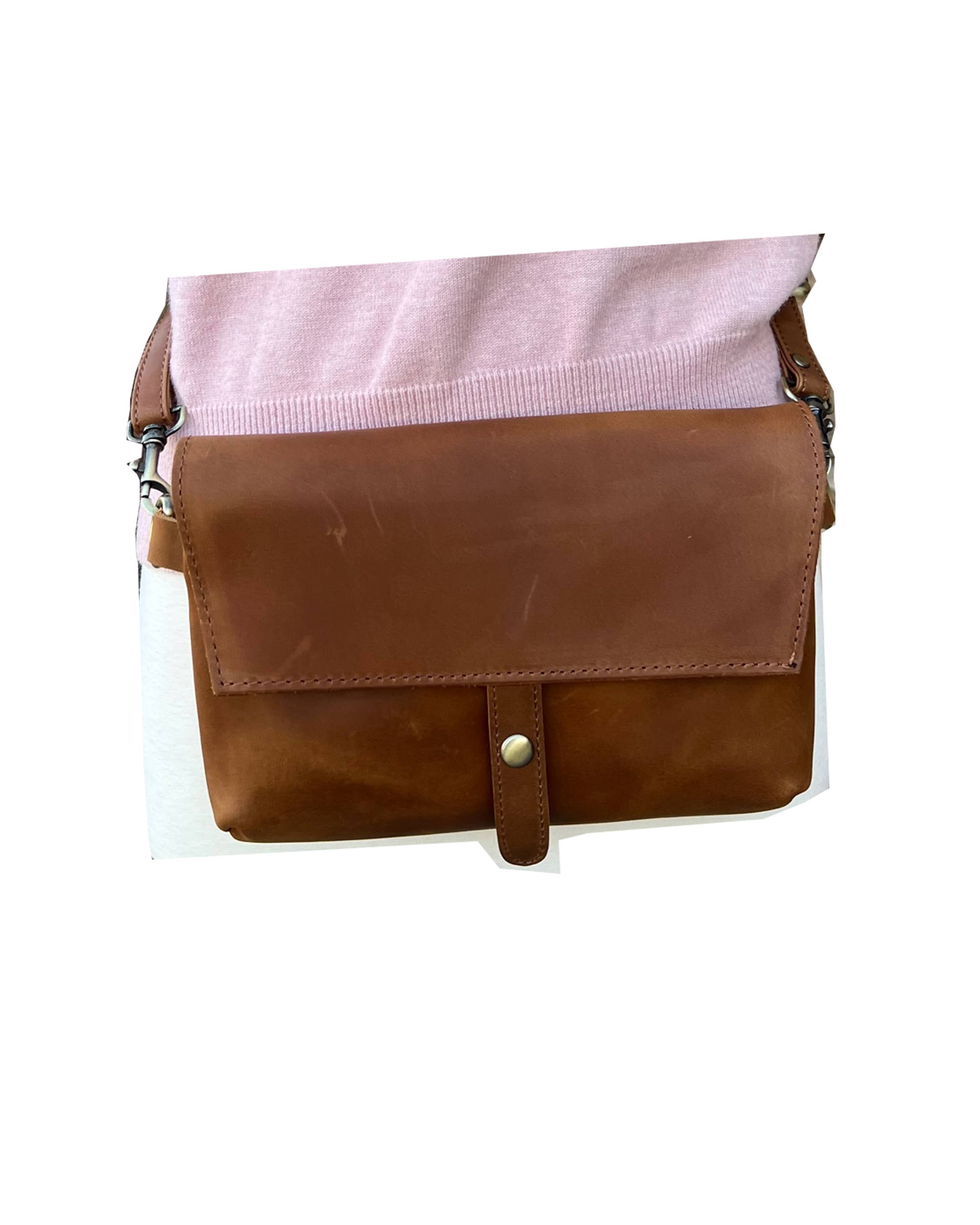 Crazy horse genuine leather crossbody