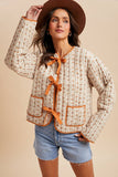 Quilted Bow Tie Puffer Jacket