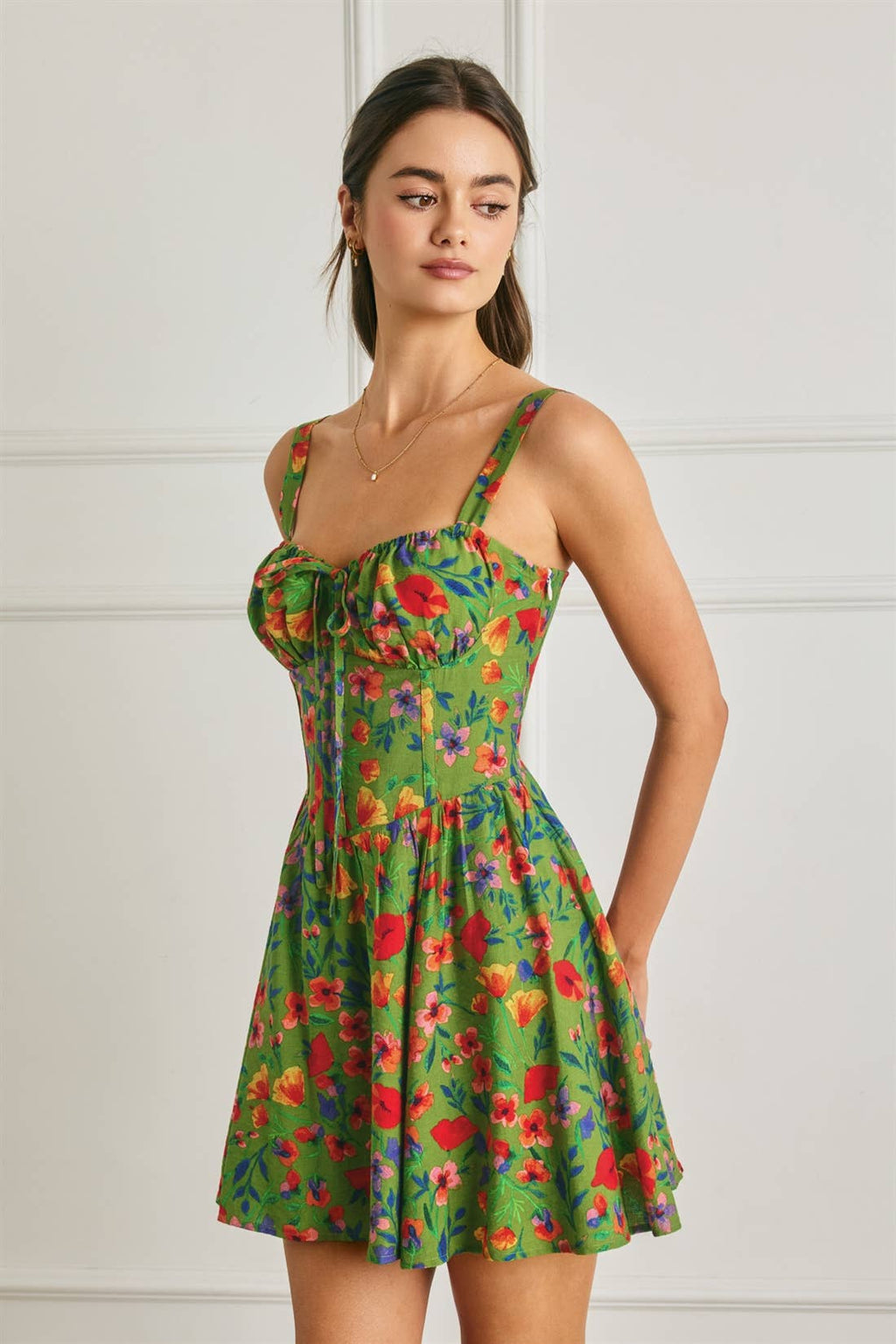Wildflower Rush Corset Sweetheart Mini Dress