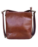 Waxed oil cowhide leather crossbody backpack