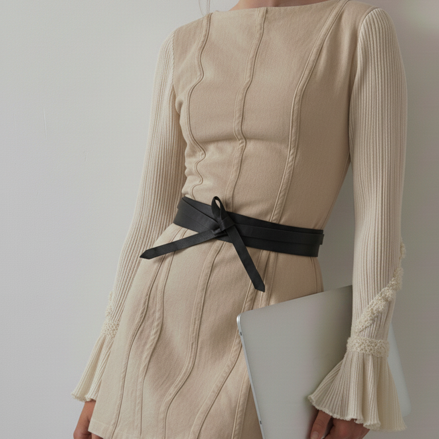 Tie-On Waist Cinching Obi Wrap Belt