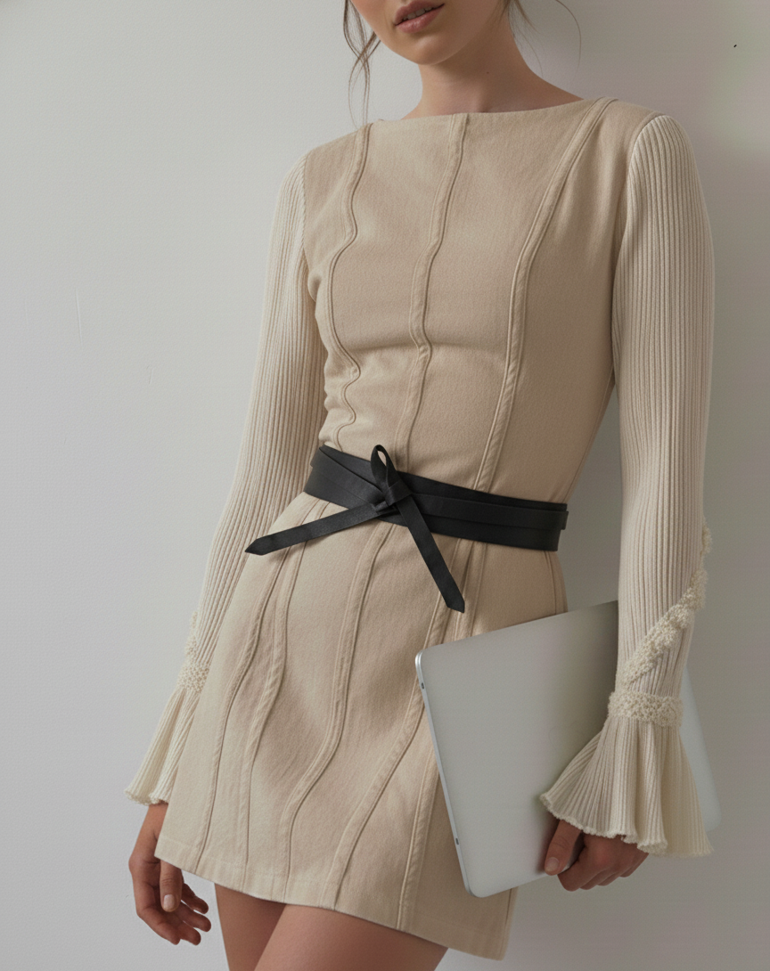 Tie-On Waist Cinching Obi Wrap Belt