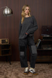 CREW NECK BUTTON DETAIL LONG SLEEVE KNIT TOP