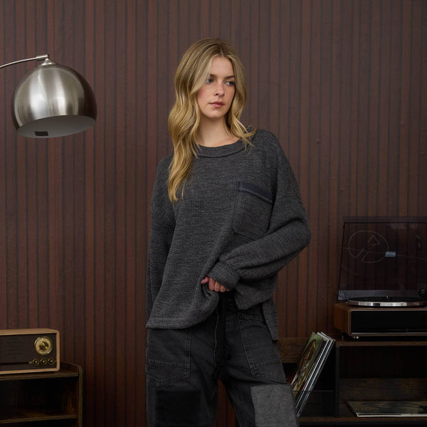 Crew Neck Long Sleeve Knit Top