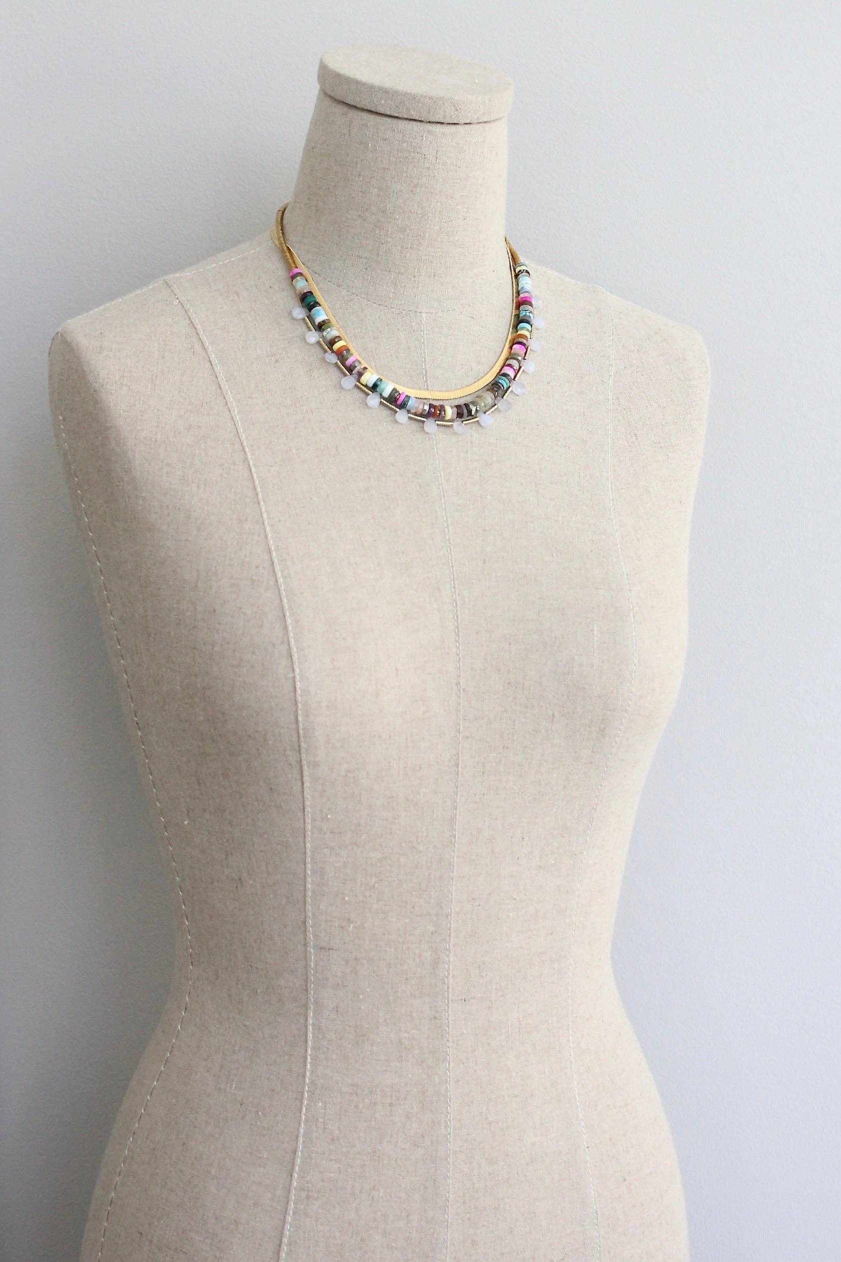 David Aubrey Triple strand multicolor necklace