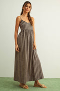 STRIPE PATTERN LONG DRESS