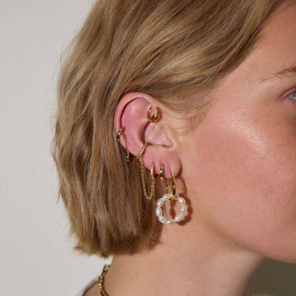 Safety Pin Threader Earrings - Gold
