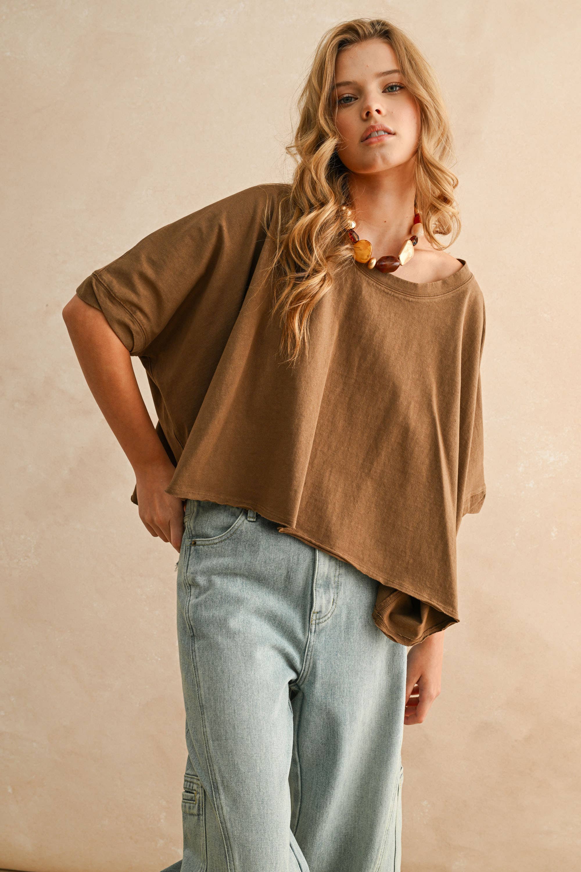 BYE AND WASH OVERSIZED TOP