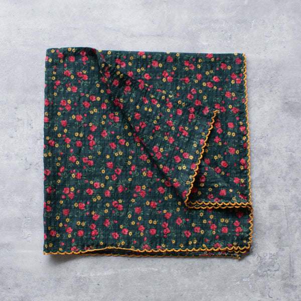 Vintage Floral Cotton Scarf