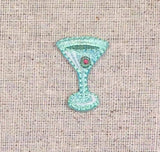 Green Mini Martini Glass Iron-On Patch – 1" Cocktail Glass