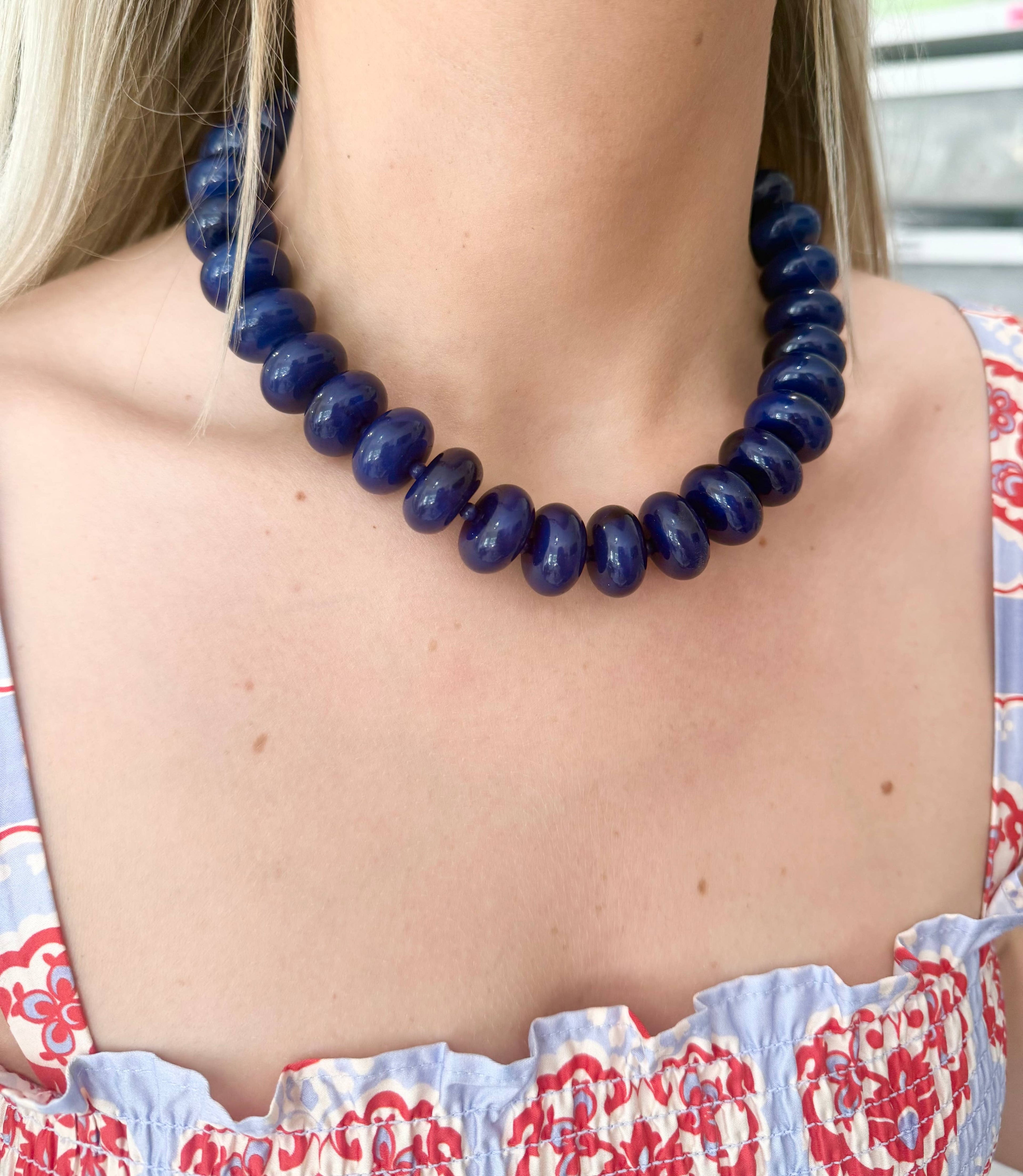 Bailey Chunky Beaded Necklace- Brown
