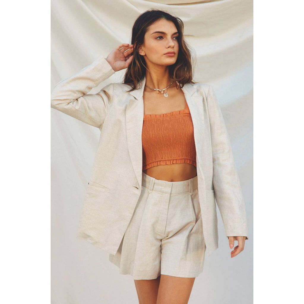 Linen Blend Classic Fit Blazer