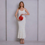 Monroe Ivory Flower Recycled Vegan Leather Top Handle Bag