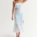 Corrine Satin Mixed Media Tube Dress