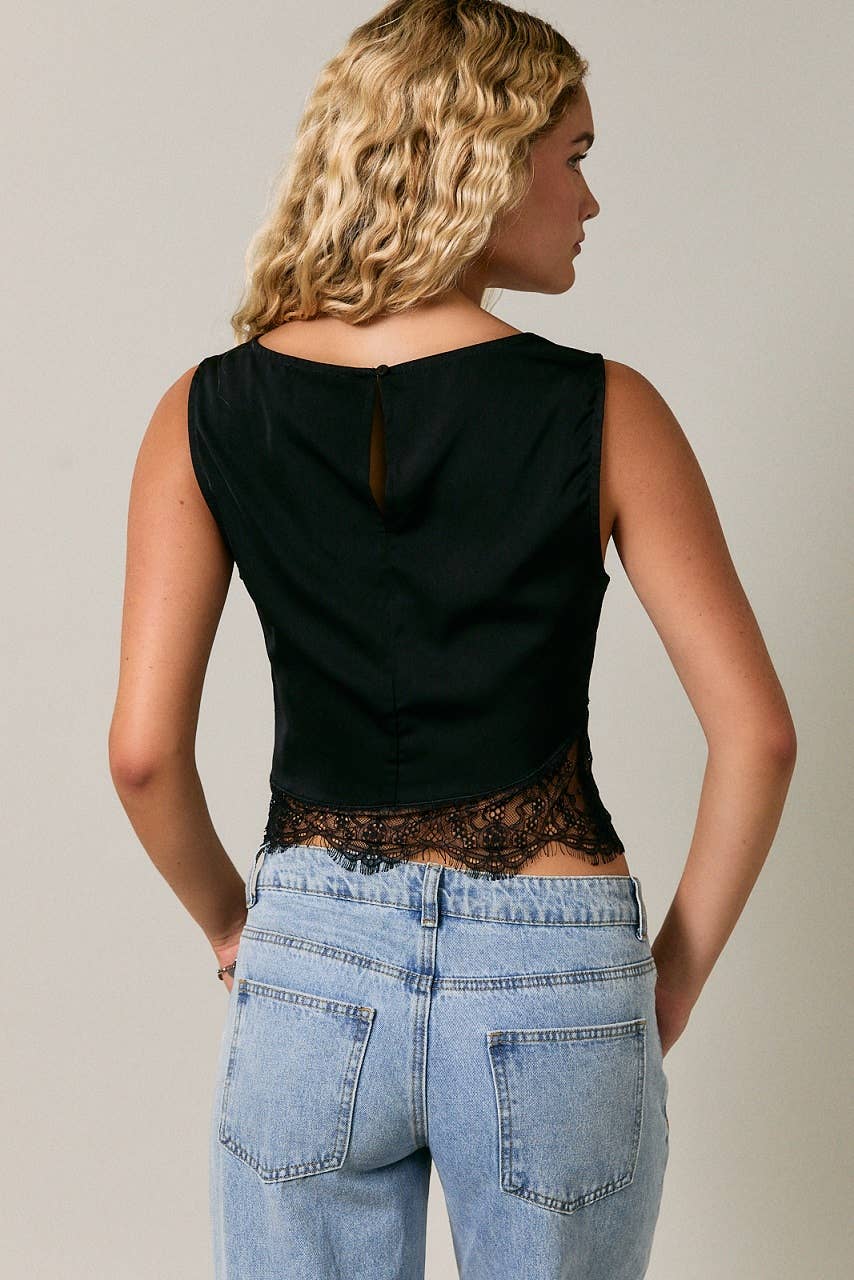 LACE DETAIL SLEEVELESS TOP