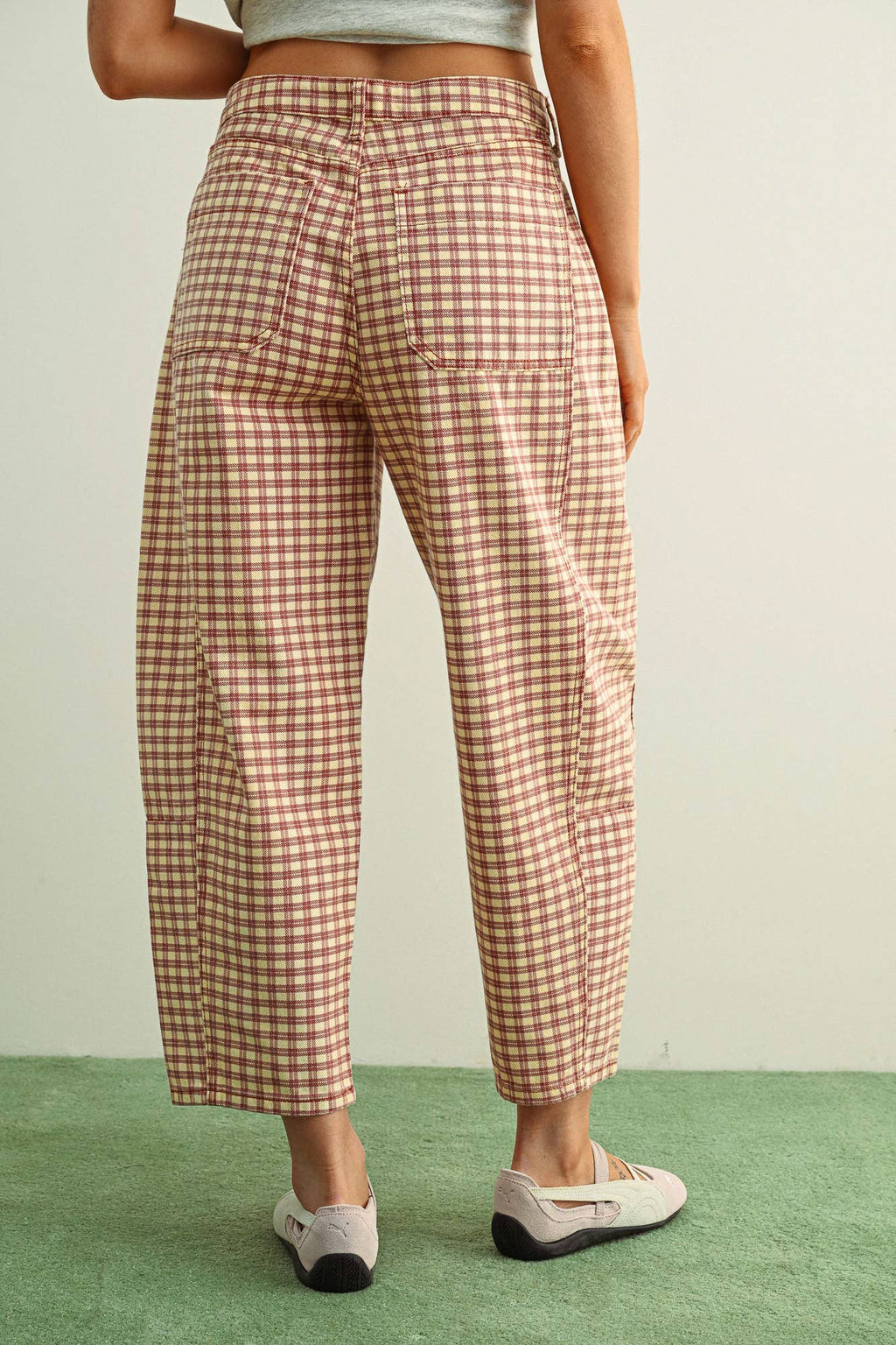 Mini Checker Barrel Pants - 6 Colors