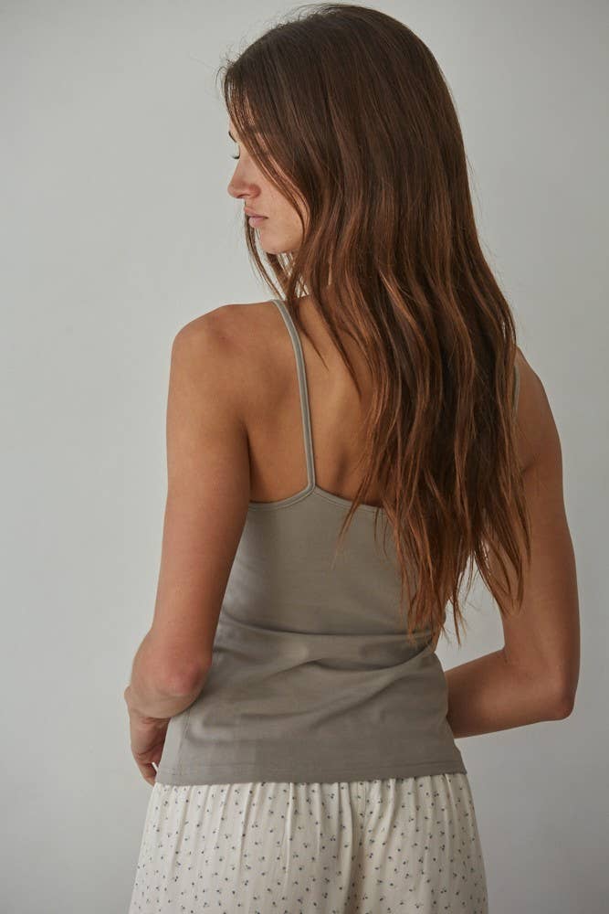 Knit Cotton Spandex Jersey V-Neck Cami Top