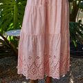 Woven Cotton Embroidered Waist Banded Ruffled Skirt