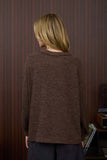 CREW NECK BUTTON DETAIL LONG SLEEVE KNIT TOP