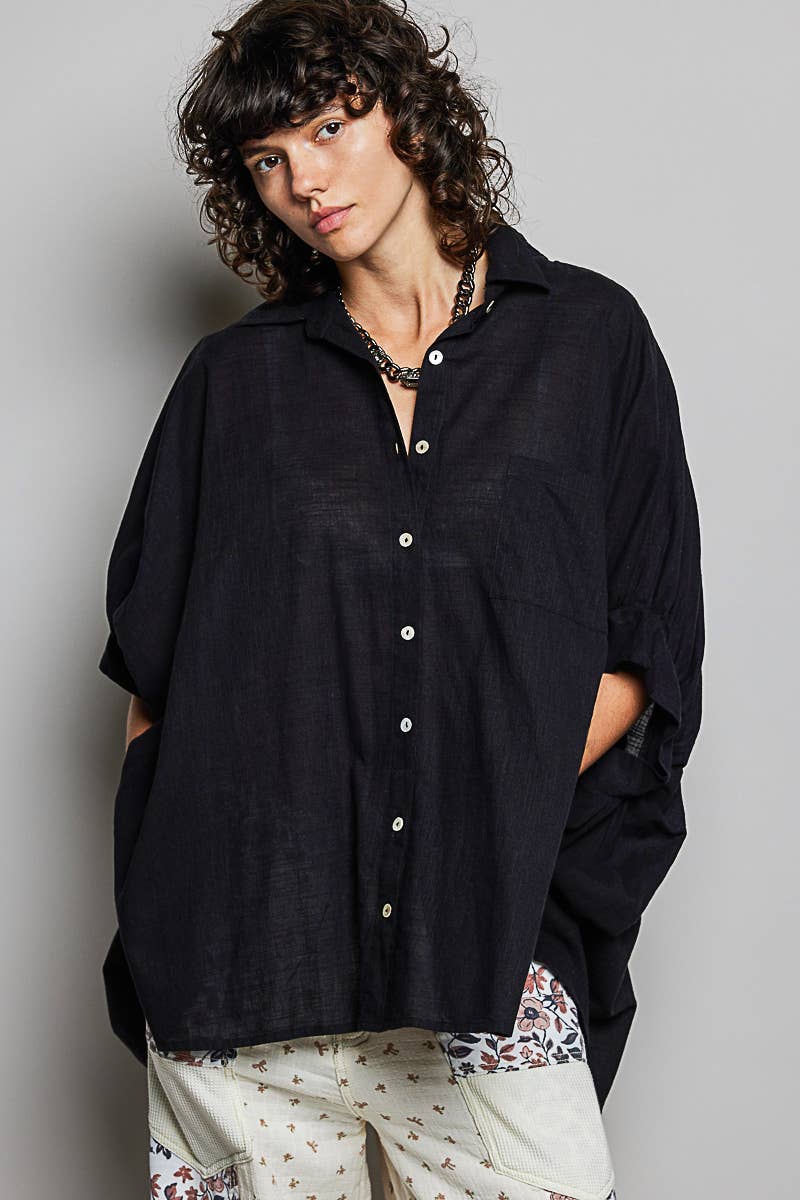 Half Sleeve Cotton Roomy Fit Casual Shirt