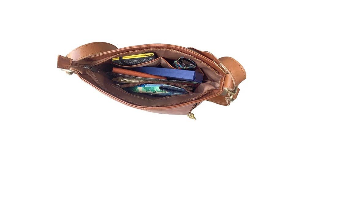 Waxed oil cowhide leather crossbody backpack