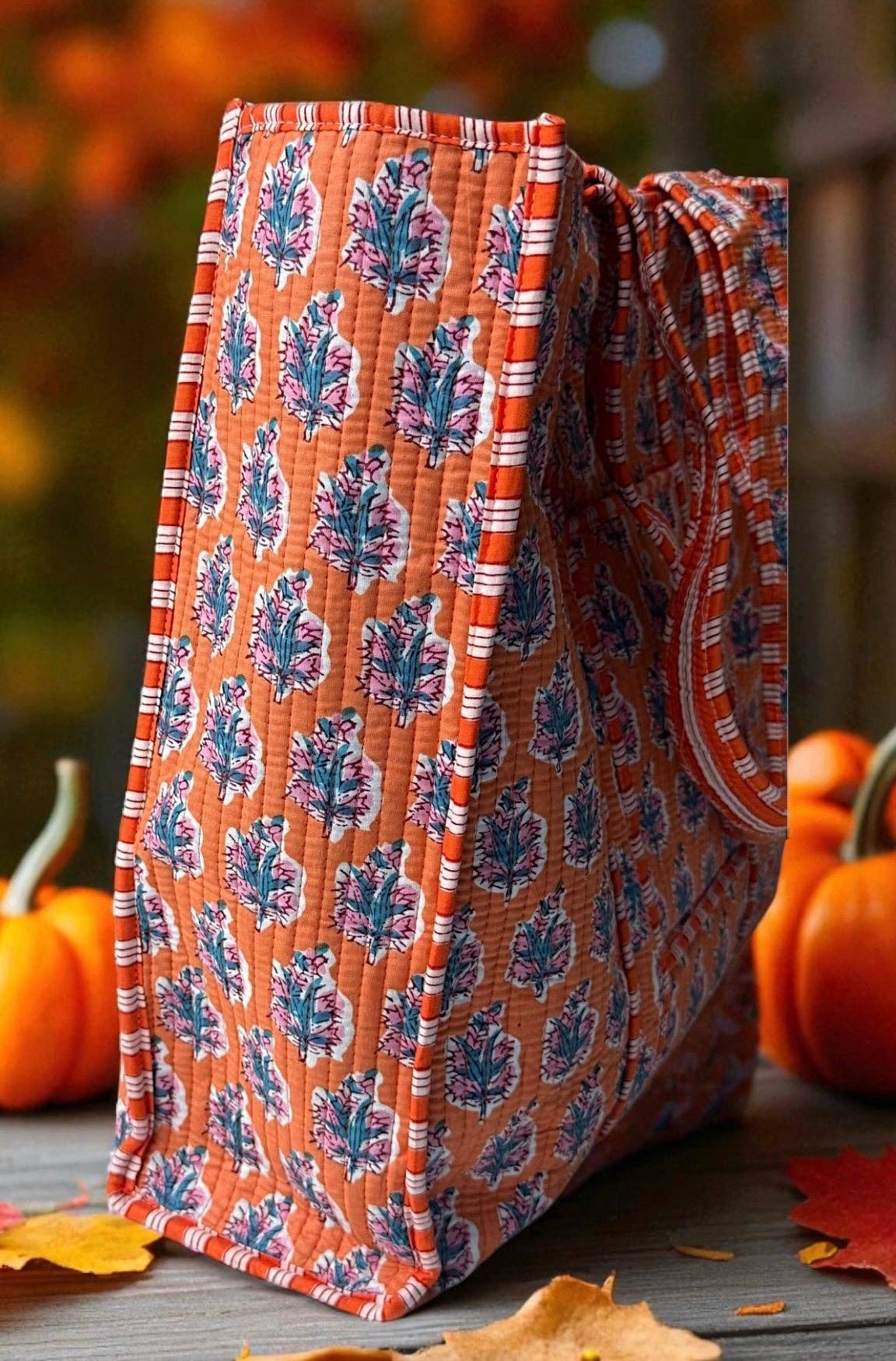 Talbot Orange Floral Tote Bag