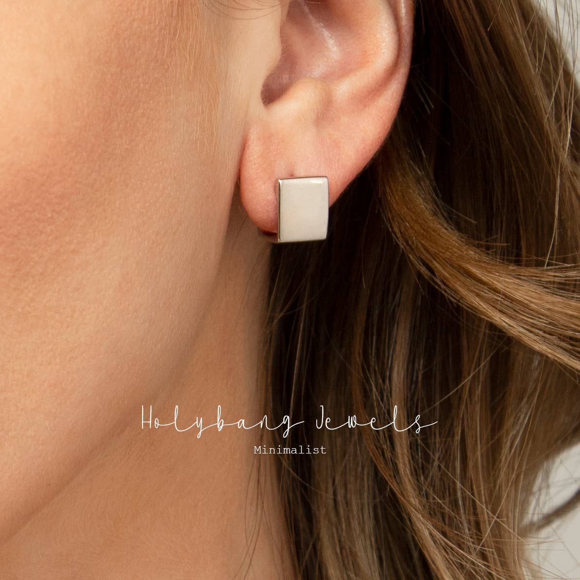SQUARE HUGGIE EARRINGS