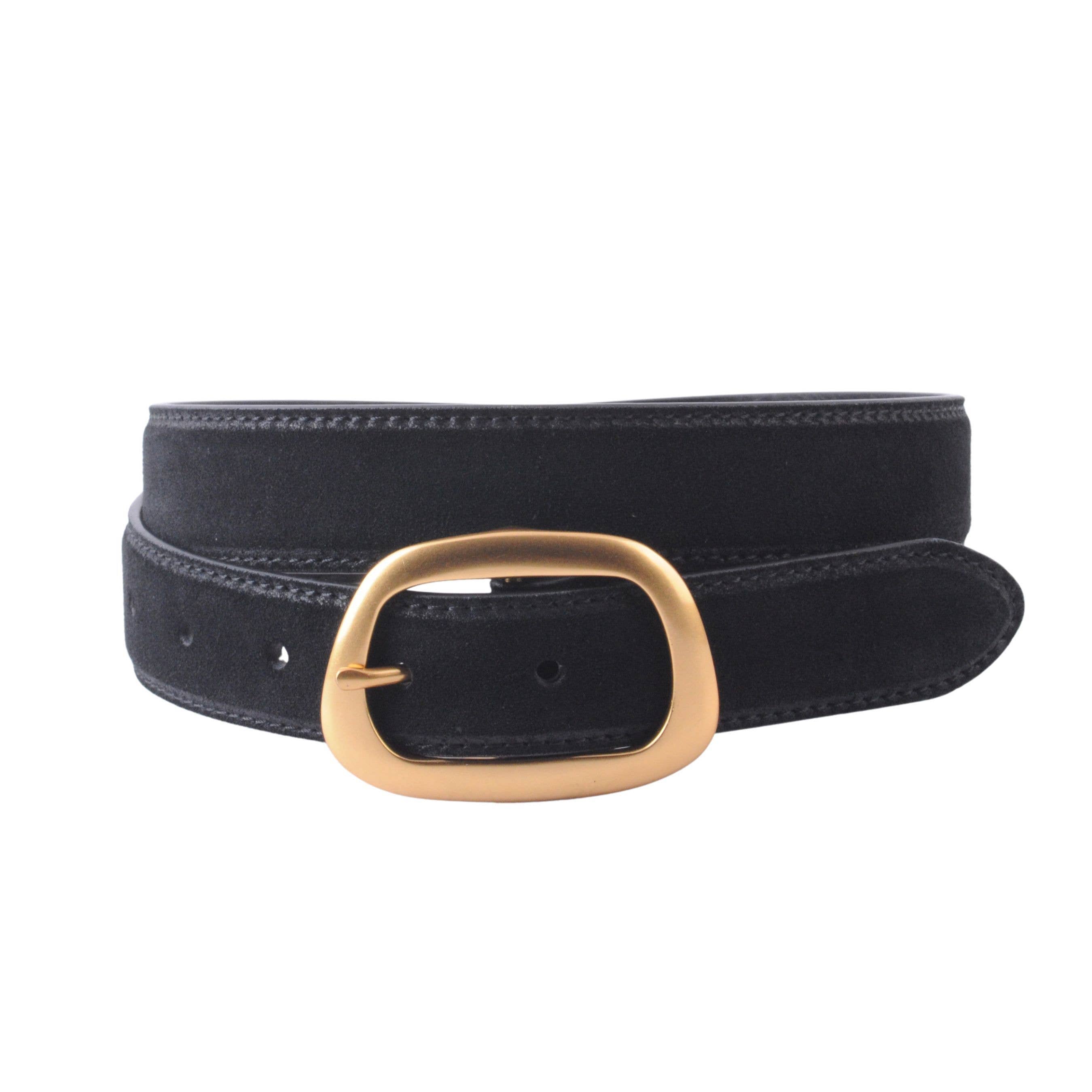 Suede Belt with Organic Shape Buckle | Everyday accessory