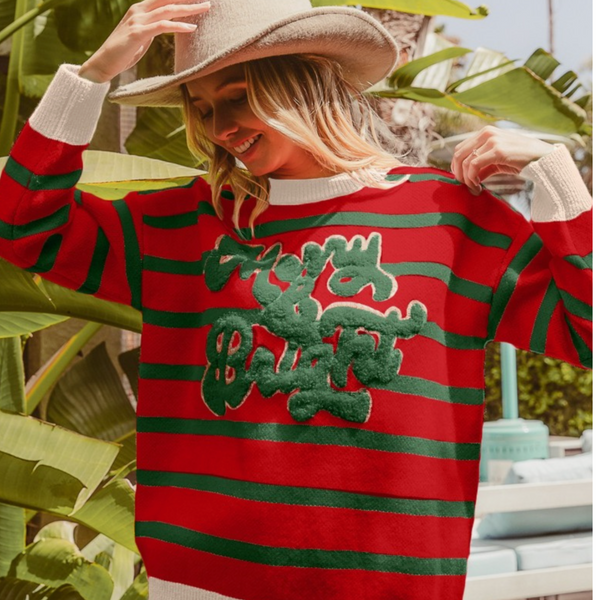 Christmas Stripe Knit Sweater