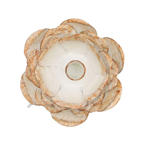Abeline Flower Taper Candle Holder White