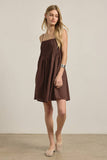 Chocolate Smocked Bodice Cami Mini Dress