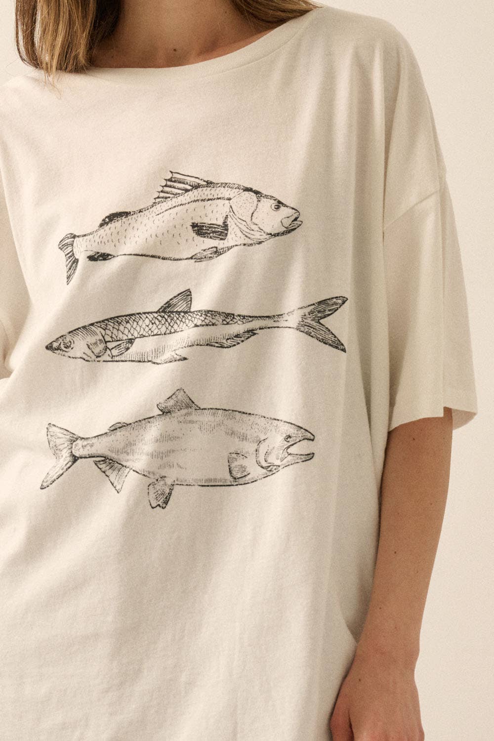 Vintage Fish Oversize Graphic Tee