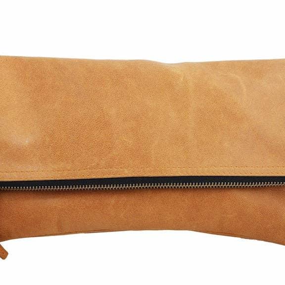 Foldover Leather Clutch
