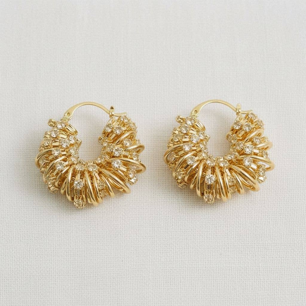 Artistic Geometric Drop Earrings with Dazzling Accents